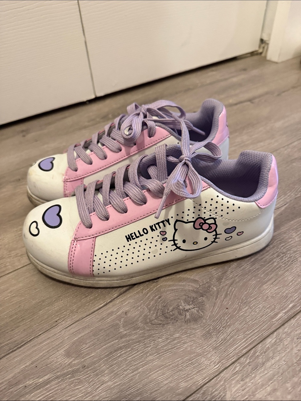 Hello Kitty Pink and Lavender Heart Toe Sneakers